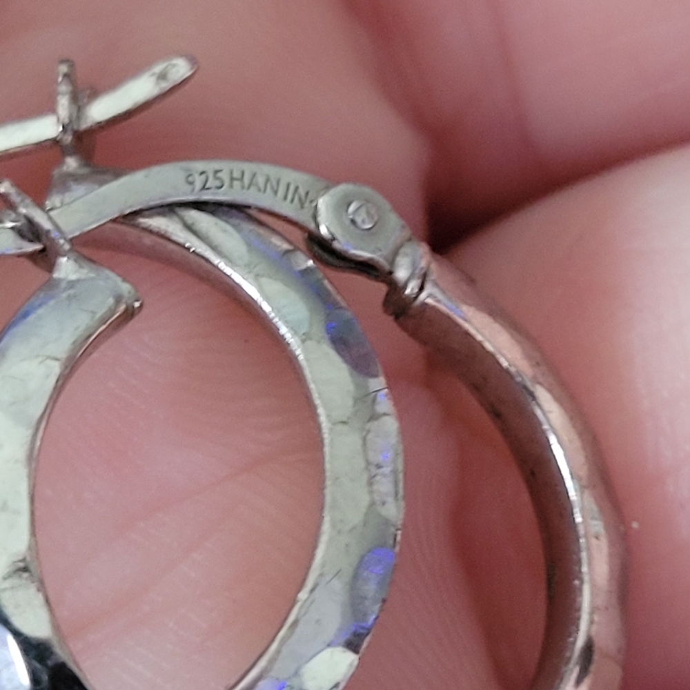 ¾ inch silver hoops